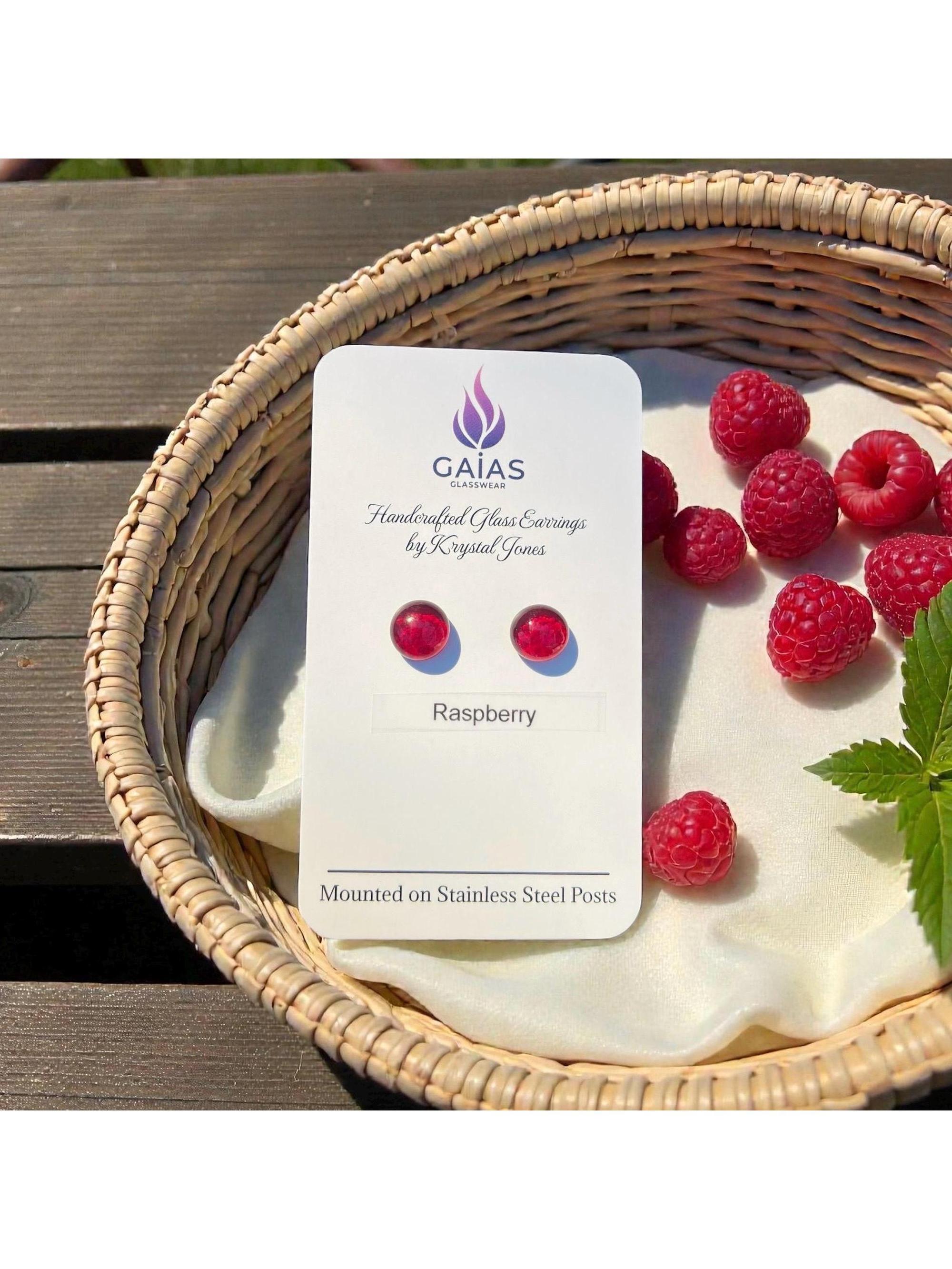 Raspberry | Fused Glass Stud Earring